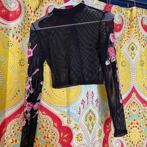 forever 21 mesh cropped top